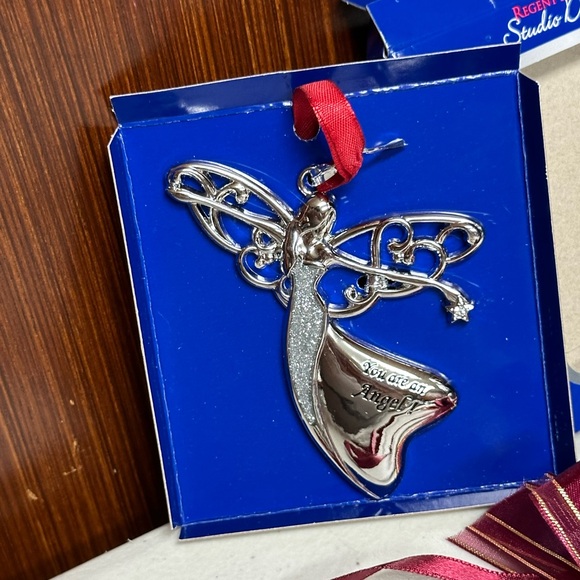 Angel figure christmas ornament Silverplated with European crystal - Picture 2 of 11